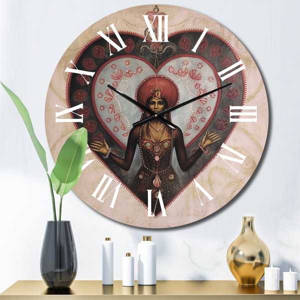 DesignArt Lady Erzulie Yoruba Goddess Of Love III Metal Wall Clock